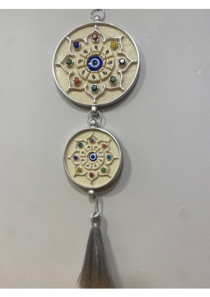 2'li Nazarlık Dekoratif Obje Gümüş Krem fiyatları