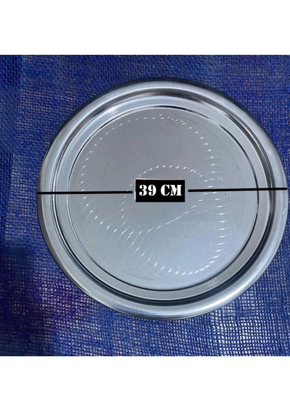 Paslanmaz Krom Çay Tepsisi 39 cm
