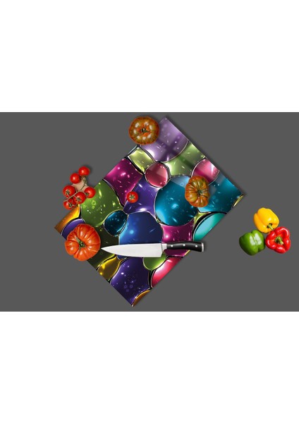Cam Kesme Tahtası Renkli Boncuklar Desenli 35 X 25 cm modelleri