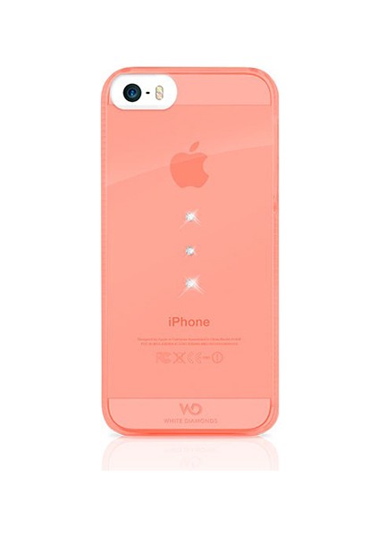 White Diamonds iPhone Se/5s/5 Swarovski Trinity Desenli Kılıf - Coral (Outlet)