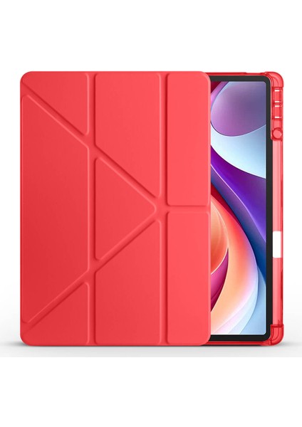 Lenovo Tab M11 TB-330FU Uyumlu Kılıf 3 Farklı Stand Kalemlikli Tri Folding Tablet Kılıfı