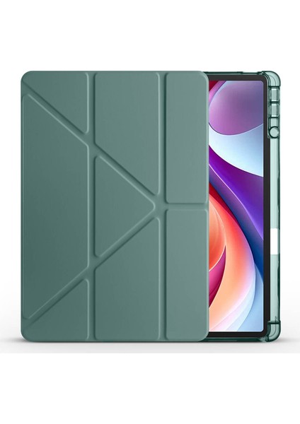 Lenovo Tab M11 TB-330FU Uyumlu Kılıf 3 Farklı Stand Kalemlikli Tri Folding Tablet Kılıfı
