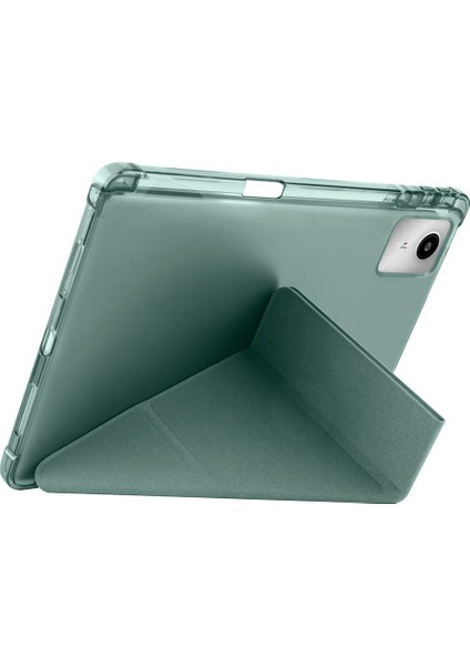 Lenovo Tab M11 TB-330FU Uyumlu Kılıf 3 Farklı Stand Kalemlikli Tri Folding Tablet Kılıfı