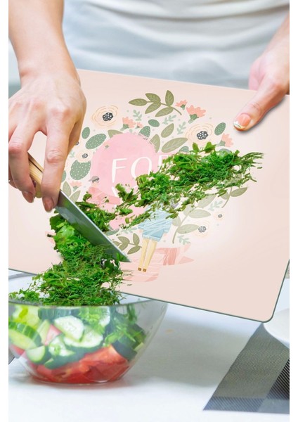 Cam Kesme Tahtası Pembe For You Yazı Desenli 30 X 40 cm modelleri