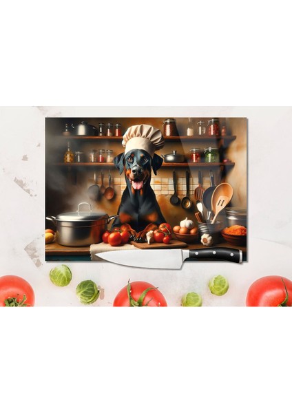 Cam Kesme Tahtası Mutfak ve Şirin Köpek Temalı 35 X 23 cm modelleri