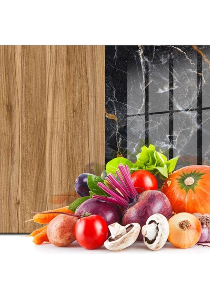 Cam Kesme Tahtası Ahşap Mermer Desenli 20X30 cm