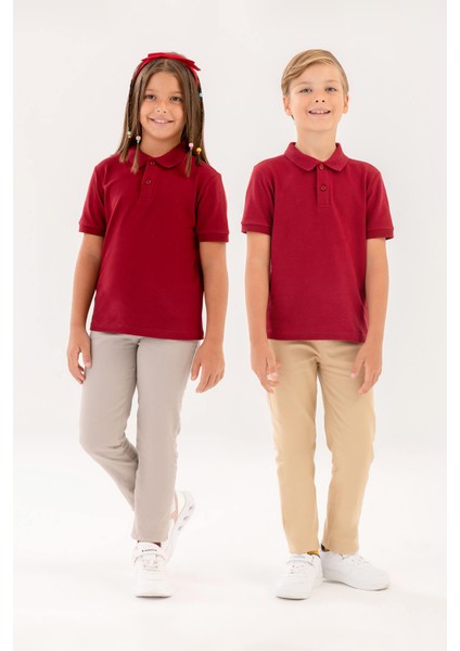 Ku Basıc 11KDS03 4pr Bordo Erkek Çocuk Kısa Kol T-Shirt