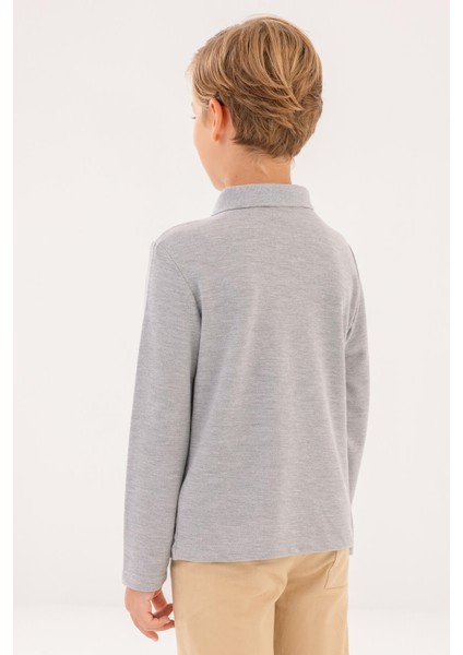 Ku Basıc 15KDS04 4pr Gri Unisex Çocuk Uzun Kol T-Shirt modelleri