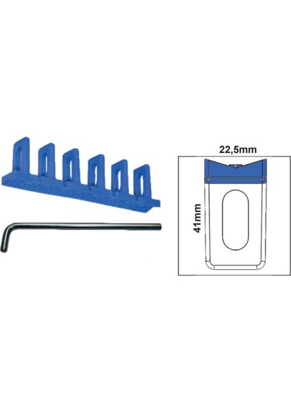Boyasız Göçük Düzeltme Plastiği Mavi 6’lı V Şekil 22,5mm + L Kol