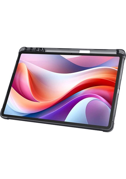 Lenovo Tab M11 TB-330FU Uyumlu Kılıf 3 Farklı Stand Kalemlikli Tri Folding Tablet Kılıfı