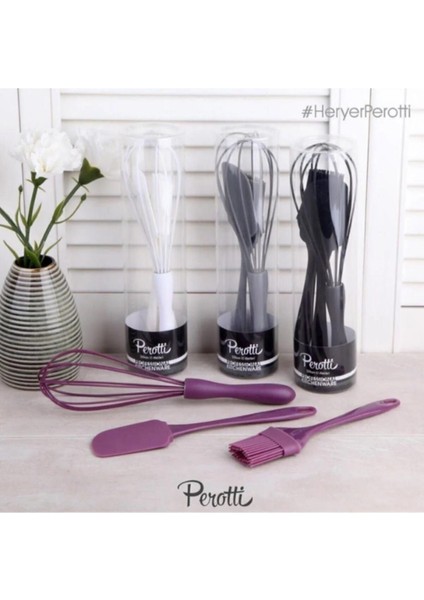 3'lü Set Çırpıcı,spatula ve Fırça Çırpıcı Seti Siyah fırsatları