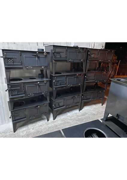 Izgaralı Kuzine Soba Odun Kömür Sobası El Yapımı Rize Kuzinesi Kalın Fırınlı Kuzine Soba