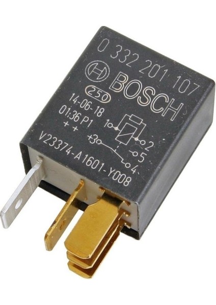 12V 10/30A Dirençli Çift Platin Mikro Röle 5 Fiş Bosch 0332201107