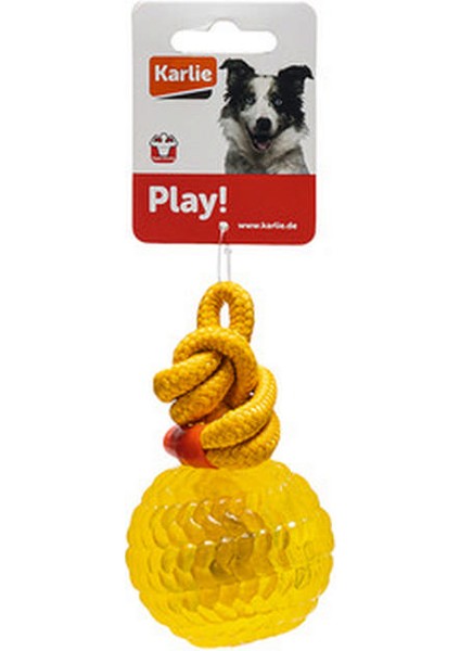 Karlıe Ipli Plastik Top Köpek Oyuncağı Sarı 16CM Gnzrz fiyatları