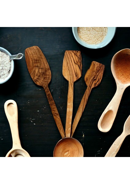 Ceviz Ağacı El Yapımı 3'lü Spatula
