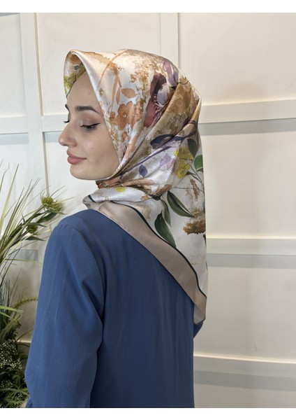 Quare Kristal Eşarp, Çiçek Desenli 01069