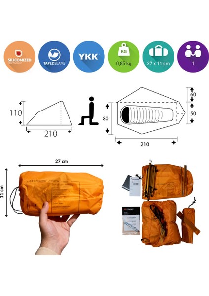 Pack-Dsl 1 Kişilik 4 Mevsim Ultralight Çadır