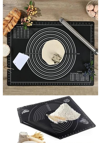 6 Parça Hamur Açma Seti | Silikon Hamur Açma Matı & Hamur Spatulası & Pizza & 3'lü Dekoratör fiyatları