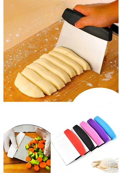 6 Parça Hamur Açma Seti | Silikon Hamur Açma Matı & Hamur Spatulası & Pizza & 3'lü Dekoratör modelleri