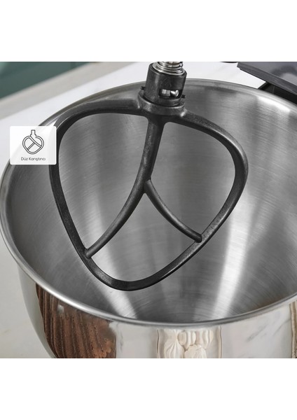 6 Hız Kademeli 5 Lt Geniş Hazneli Stand Mikser 1500W Güçlü Motor, Çırpma, Yoğurma ve Karıştırma, Şık Tasarım+ Onerous Tartı
