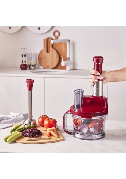 Mastermaid Mutfak Robotu Çift Katlı 4 Kanatlı Bıçaklar 2000W Turbolu Güçlü Motor + Onerous Mutfak Tartısı