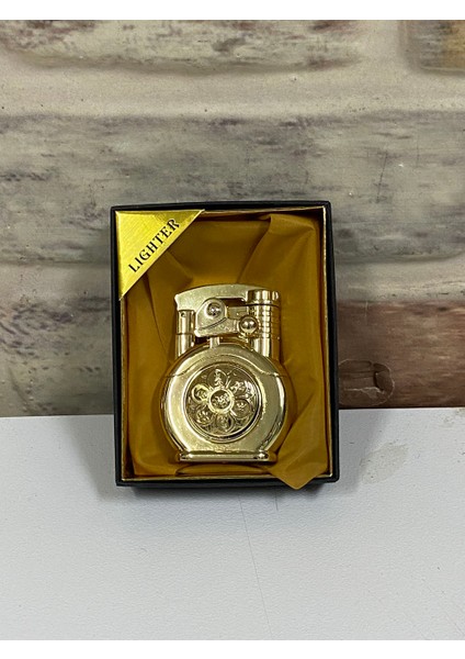 Marka Otantik Model Sarı Gold Renk Gazlı Kişiye Özel Çakmak