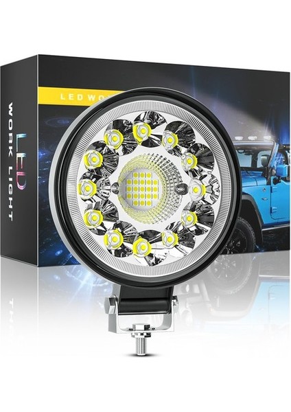 Off Road 33 LED 99 Watt Yuvarlak Traktör Tır Kamyon Tekne Sis Farı Projektör Çalışma Lambası