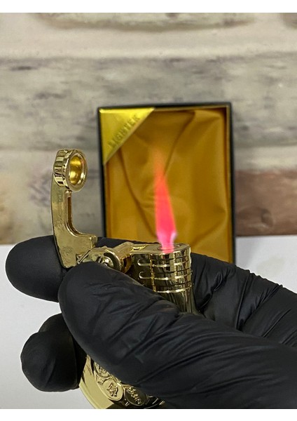 Marka Otantik Model Sarı Gold Renk Gazlı Kişiye Özel Çakmak modelleri