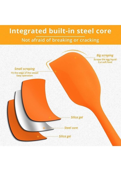 Turuncu Silikon Spatula Isıya Dayanıklı Yanmaz Yapışmaz Çizmez 27CM fırsatları