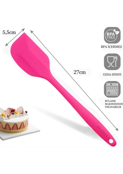 Fuşya Silikon Spatula Isıya Dayanıklı Yanmaz Yapışmaz Çizmez 27CM fiyatları