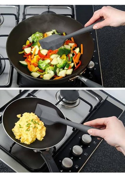 Gri Silikon Spatula Isıya Dayanıklı Yanmaz Yapışmaz Çizmez 27CM fiyatları