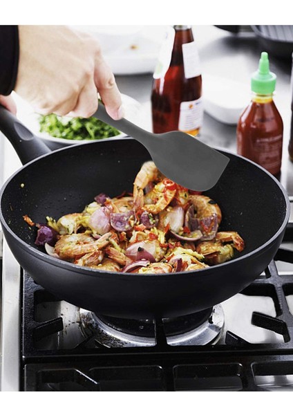 Gri Silikon Spatula Isıya Dayanıklı Yanmaz Yapışmaz Çizmez 27CM indirimleri