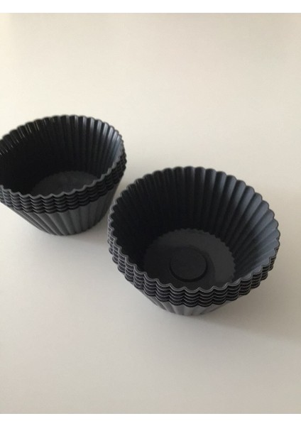 Bybirgül Antrasit 18 Li Silikon Mini Kek Kalıbı, Browni Kalıbı ,muffin Kalıbı 18 Adet modelleri