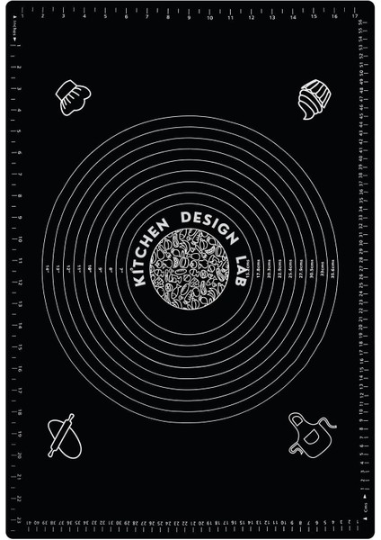 2'li Set Siyah 45X65 cm Silikon Hamur Açma Matı ve Hamur Şekillendirme Seti 3’lü fiyatları