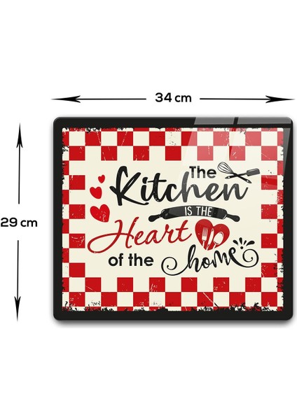 Cam Kesme Tahtası - Cam Kesme Tablası Kitchen Heart 29CM x 34CM modelleri