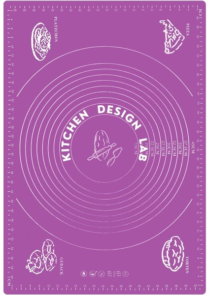 2'li Set Mor 45X65 cm Silikon Hamur Açma Matı ve Kullan At Krema Torbası fiyatları