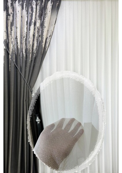 Taç Krep Bambu Simli Balık Sırtı Tülü Extra Gramajlı 1x3 Sık Pile - Kırışmaz Ütü Gerektirmez fırsatları