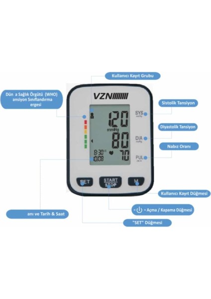 Bilek Tipi - Türkçe Konuşan - Otomatik - Dijital Tansiyon Aleti