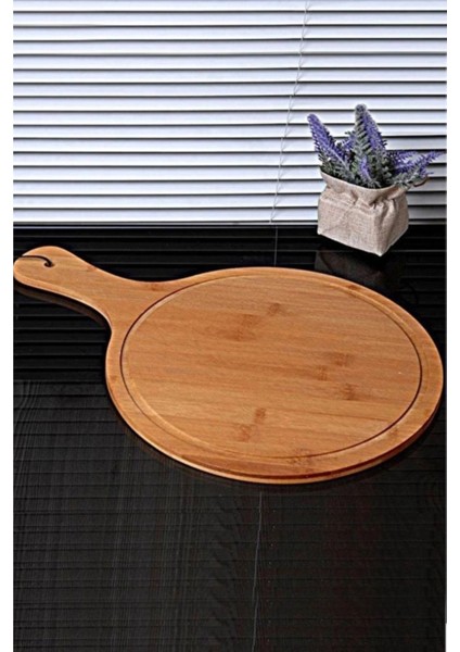 Bambu Servis Sunum Pizza Tepsisi Kesim Tahtası Panosu