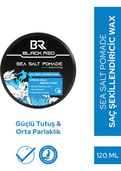 Wax Saç Şekillendirici Wax Sea Salt Pomade Deniz Tuzlu Wax Erkek Güçlü Tutuş - 120 ml