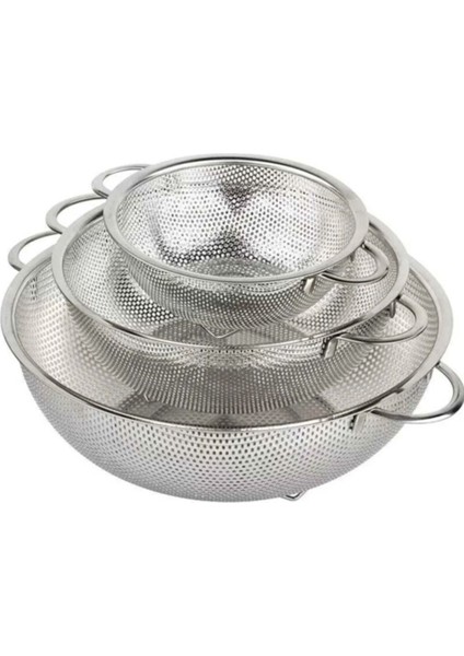 3'lü Süzgeç, Paslanmaz Çelik Süzgeç, Makarna Süzgeci - (Spt-20) - (Spt-22) - (Spt-26) fiyatları