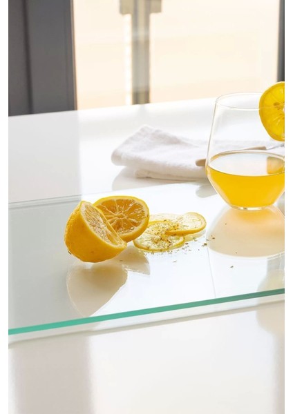 Cam Kesme Tahtası ve Sunum Tablası Natural Saydam 30 x 40 cm fiyatları