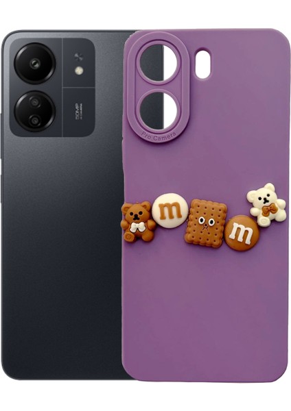 Xiaomi Redmi 13C Kılıf 3D M Bear Kamera Korumalı Silikon Kapak