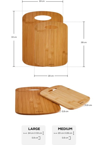 Defne 2'li Bambu Kesme Tahtası 28/33 cm fırsatları