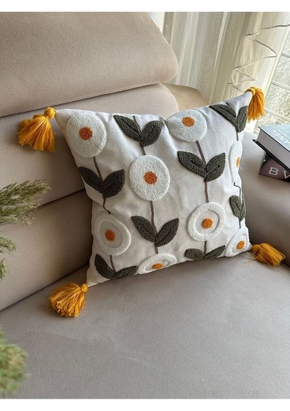 Bugi Home Collection Punch Işlemeli Kırlent Kılıfı