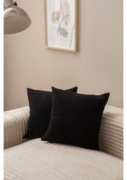 Tek Renk 2'li Kırlent Kılıfı Hardal Rengi 43X43