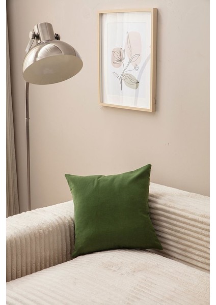 Tek Renk Tekli Kırlent Kılıfı Yeşil Rengi 43X43