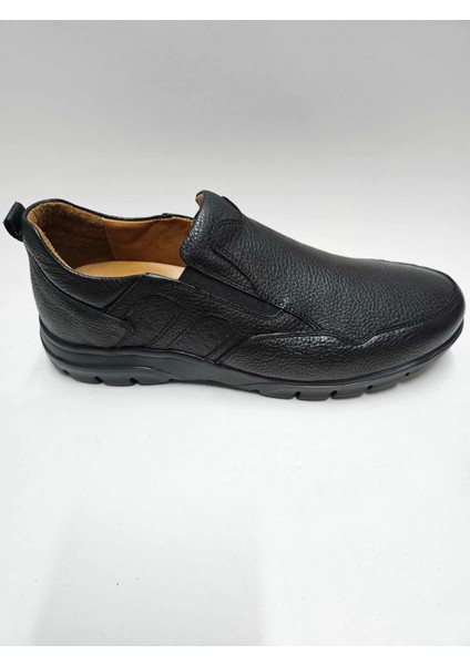 Deri Comfort Ortopedik Siyah Bağcıksız Erkek Ayakkabı C-85179014