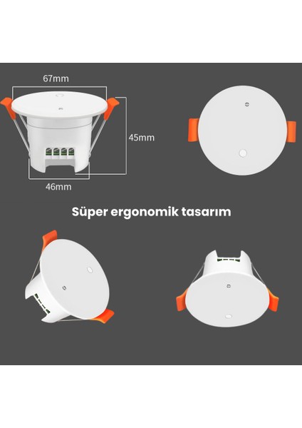 Zigbee Tuya 24 Ghz Röle Çıkışlı Tavan Tipi İnsan Varlığı Sensörü