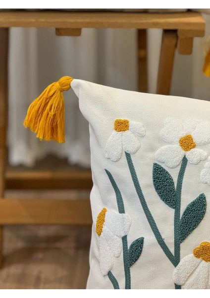 Bugi Home Collection 2'li Punch Işlemeli Nakışlı Panç Dekoratif Kırlent Kılıfı